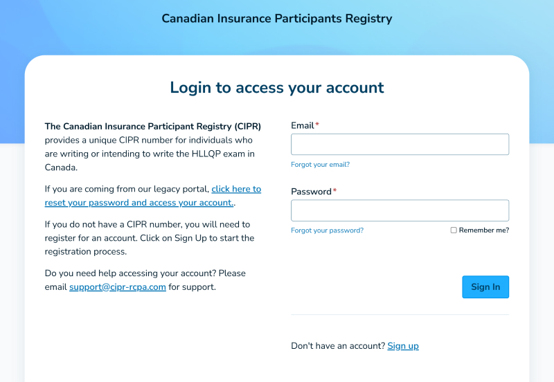 Portal login page form image