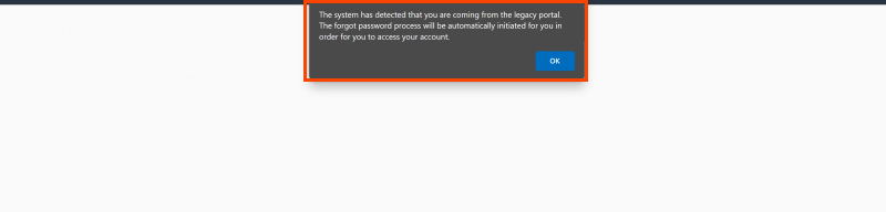 Claim your account instructions on signin page